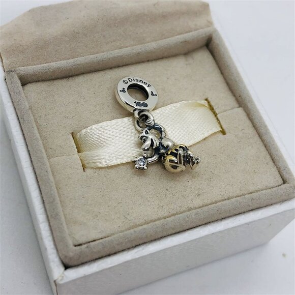 🧜🏾‍♀️🎀Pandora Disney 100th Anniversary Baloo Lab-grown Diamond Dangle Charm - Picture 3 of 5